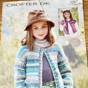 Vintage SIRDAR baby & kids knitting patterns #2267 Cardigans in Crofter DK